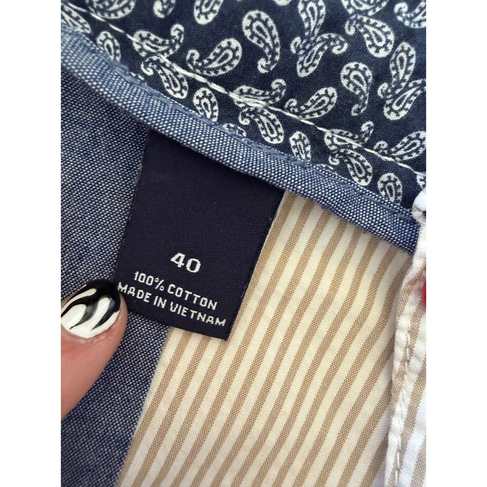 Cremieux Mens Tan White Seersucker Striped Cotton Shorts Size 40 Prep Coastal